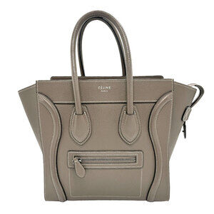 Celine Shopper Leather Handbag Greige